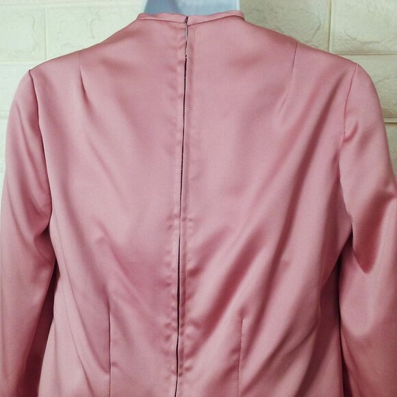 Vintage 50s-60s Quality Handmade Blouse Top S(6) Box-Pleat Fitted LSL Back-Zip - Picture 8 of 8
